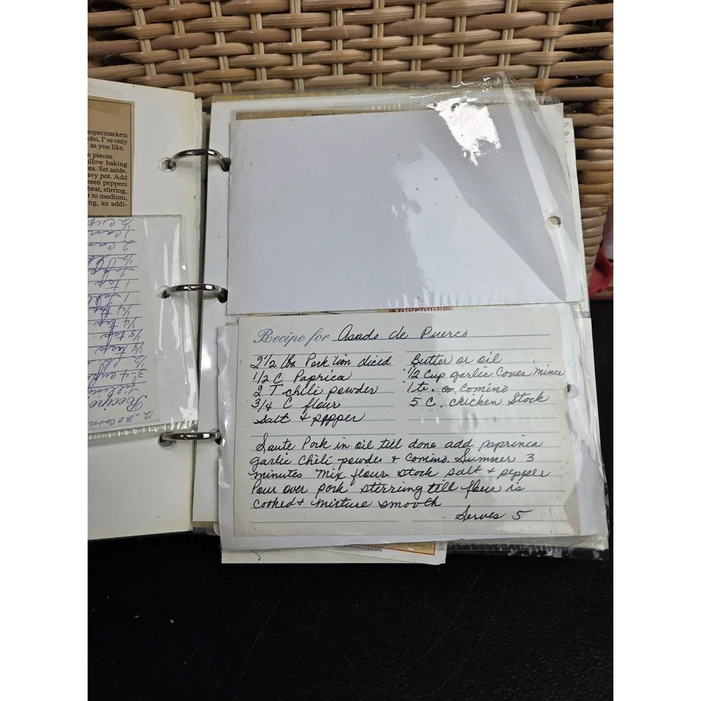 Estate Recipe Binder Handwritten Typed Cut Outs Etc.  Texas Based READ